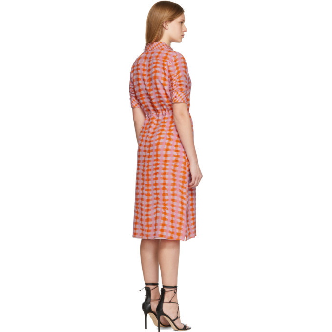 Orange Check Print Dress w/ Square Neckline and Smocked Detail - Jodif – JP  Coffin's Boutique
