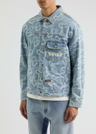 Evisu Seagull Logo-jacquard Denim Jacket Indigo