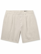 Rag & Bone - Elliot Straight-Leg Pleated Linen Shorts - Neutrals