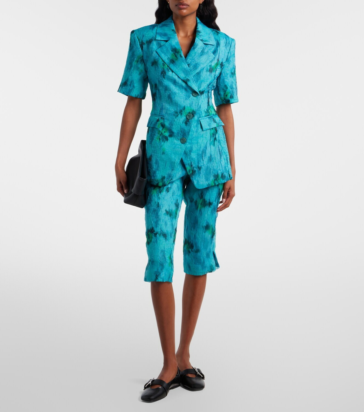 Ganni Printed capri pants