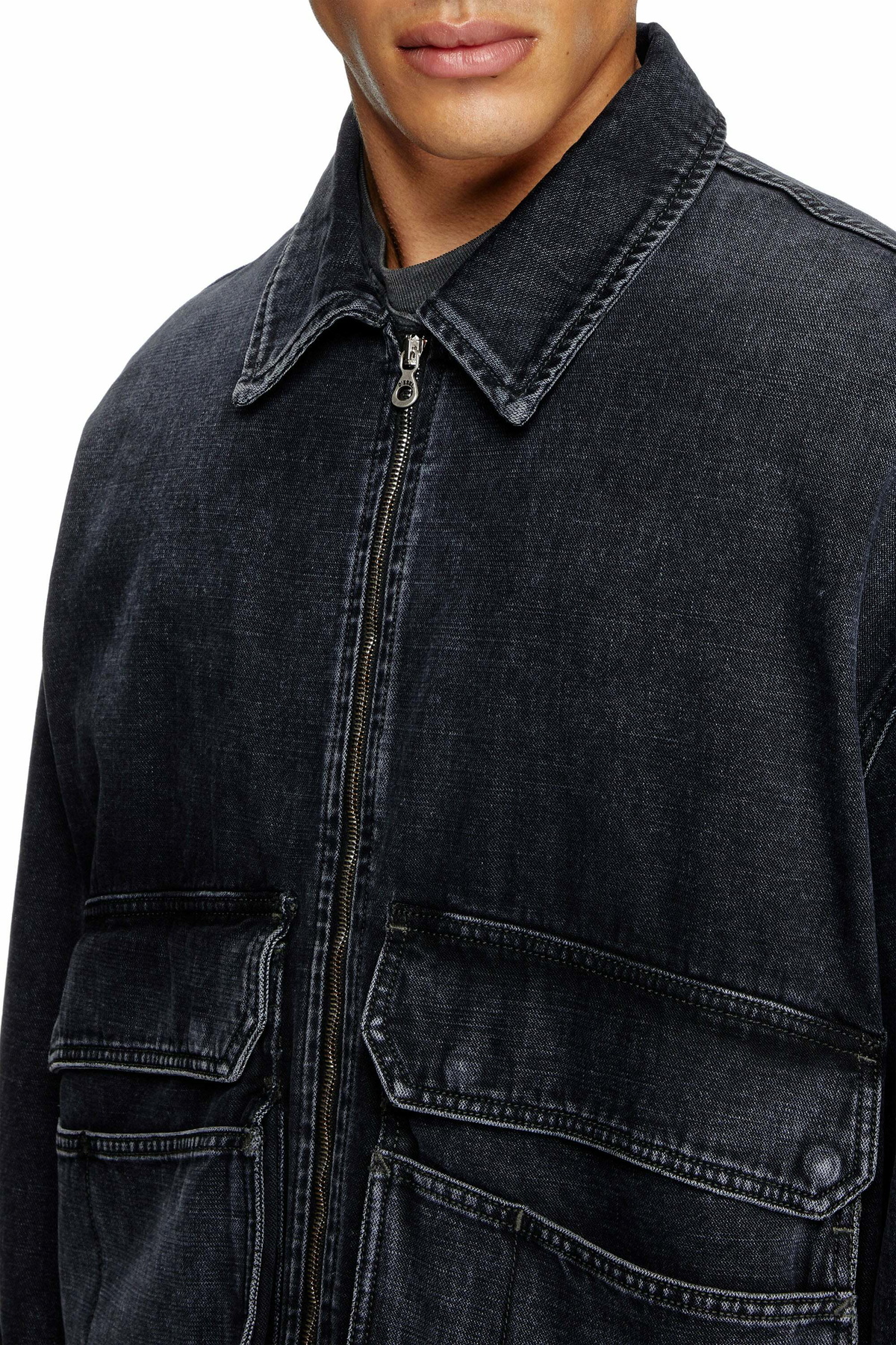 Diesel Jacket in batavia-weave denim - Denim Jackets - Unisex - Black