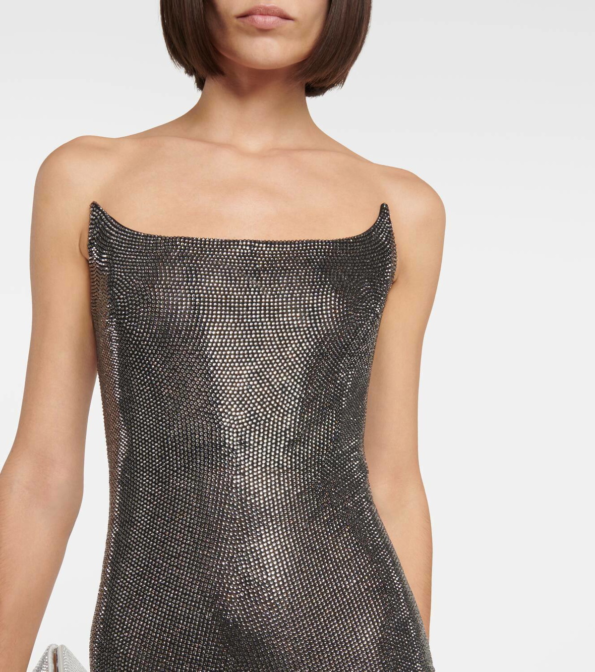 Giuseppe di Morabito Embellished bustier mesh gown