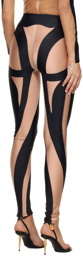 Mugler Tan & Black Spiral Leggings