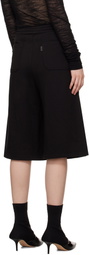 Juun.J Black Patched Jersey Denim Shorts