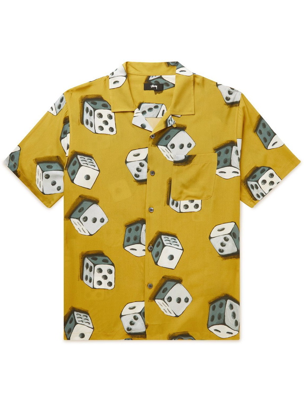 Photo: Stussy - Camp-Collar Printed Voile Shirt - Yellow