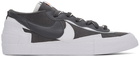 Nike Grey Sacai Edition Blazer Low Sneakers