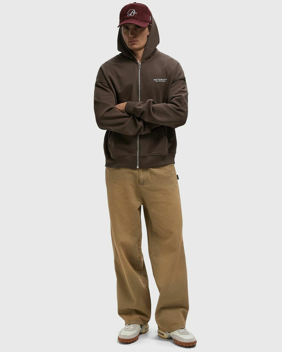 Reternity CREATIVE DEPT ZIP HOODIE Brown Mens Zipper
