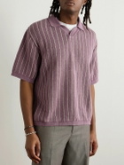 A Kind Of Guise - Mahua Striped Linen and Cotton-Blend Polo Shirt - Purple