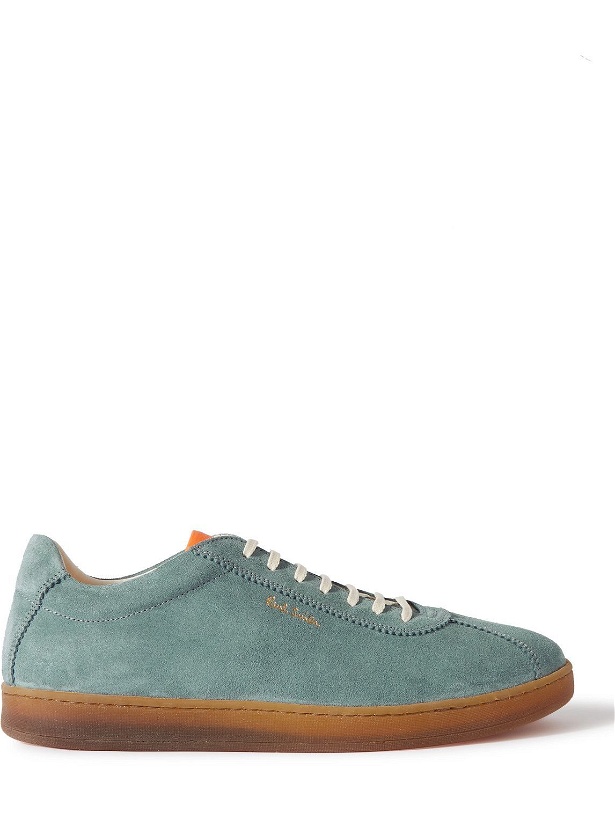Photo: Paul Smith - Vantage Leather-Trimmed Suede Sneakers - Blue