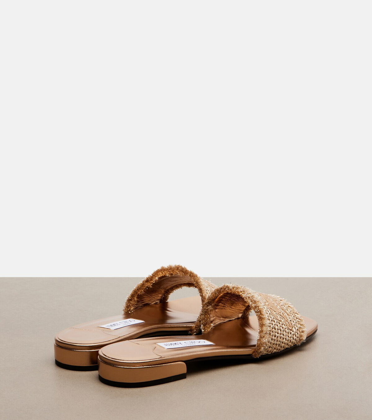 Jimmy Choo Joa embroidered woven slides