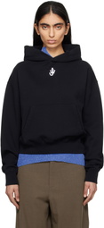 JW Anderson Black Anchor Logo Cropped Hoodie