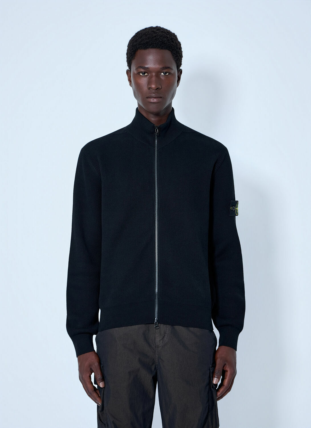 Stone Island Ribbed Zip-Up Jacket
