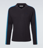Wales Bonner Ribbed-knit polo sweater
