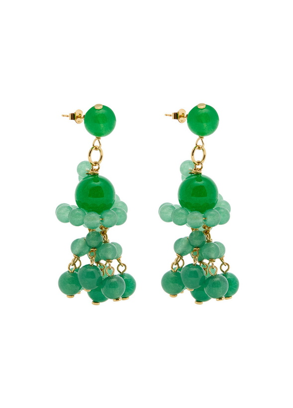 Photo: Completedworks Beaded 18kt Gold Vermeil Drop Earrings - Green - One Size