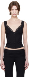 SKIMS Black Soft Lounge Lace Tank Top