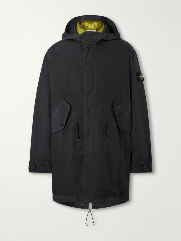Photo: Stone Island - Hooded Layered Garment-Dyed Shell-TC Parka - Gray