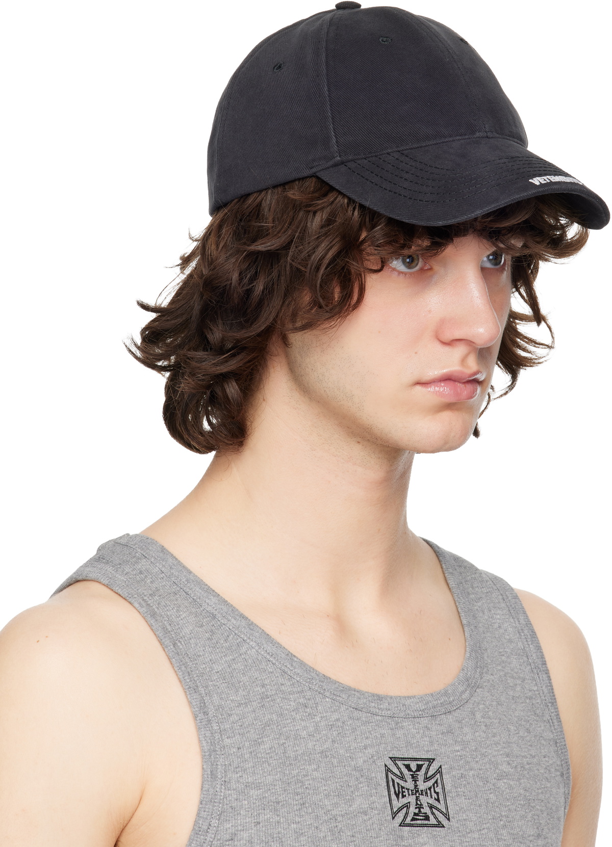 VETEMENTS Black Nano Logo Cap