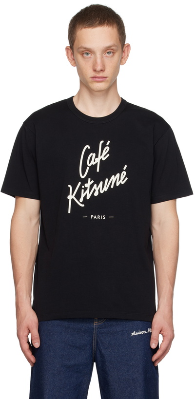 Photo: Maison Kitsuné Black 'Café Kitsuné' T-Shirt