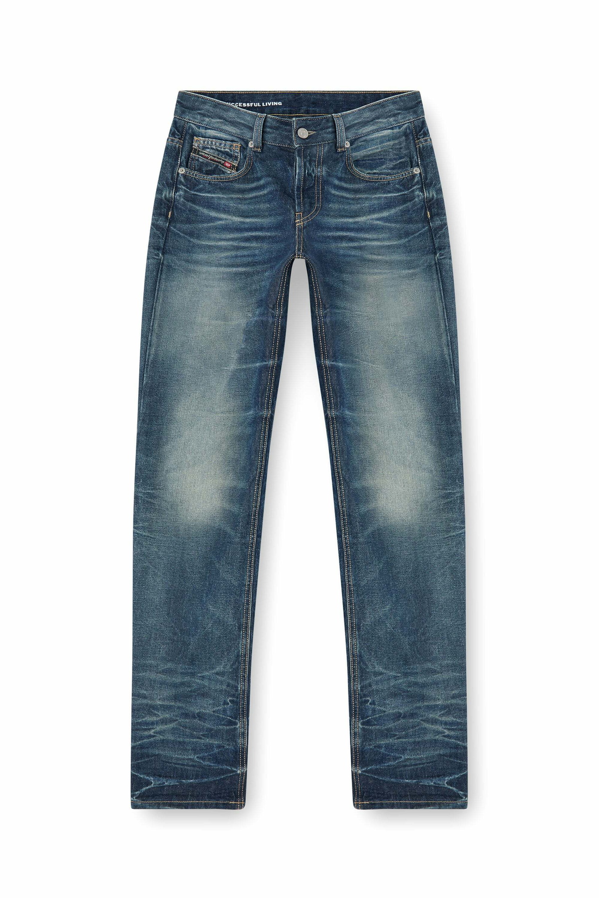 Diesel Regular Jeans Regular Waist D-Heel, Medium blue, Button fly