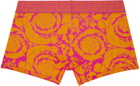 Versace Underwear Orange Barocco Briefs