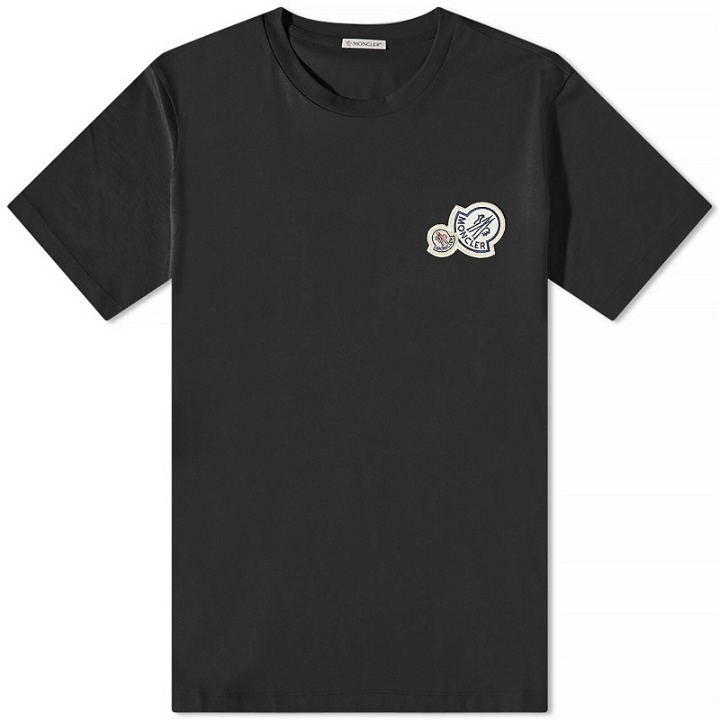 Photo: Moncler Men's Double Badge T-Shirt in Black