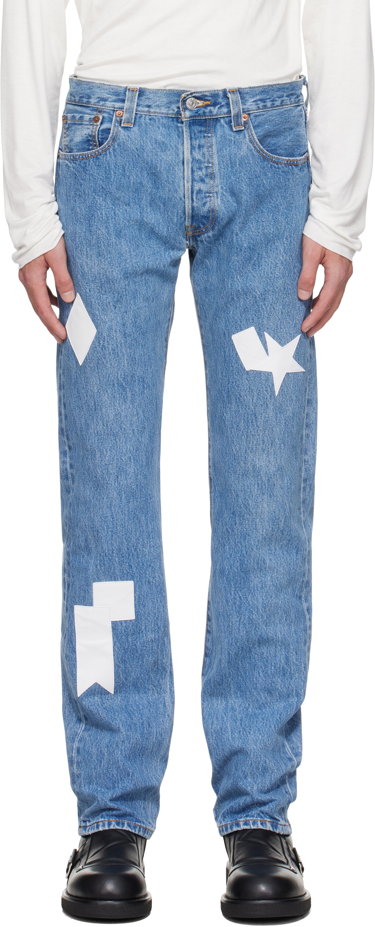 Stefan Cooke Blue Patch Jeans