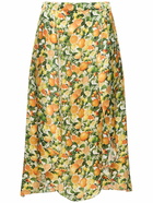 STELLA MCCARTNEY - Lemon Print Silk Midi Skirt