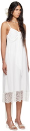 Simone Rocha SSENSE Exclusive White Front Bow Slip Dress