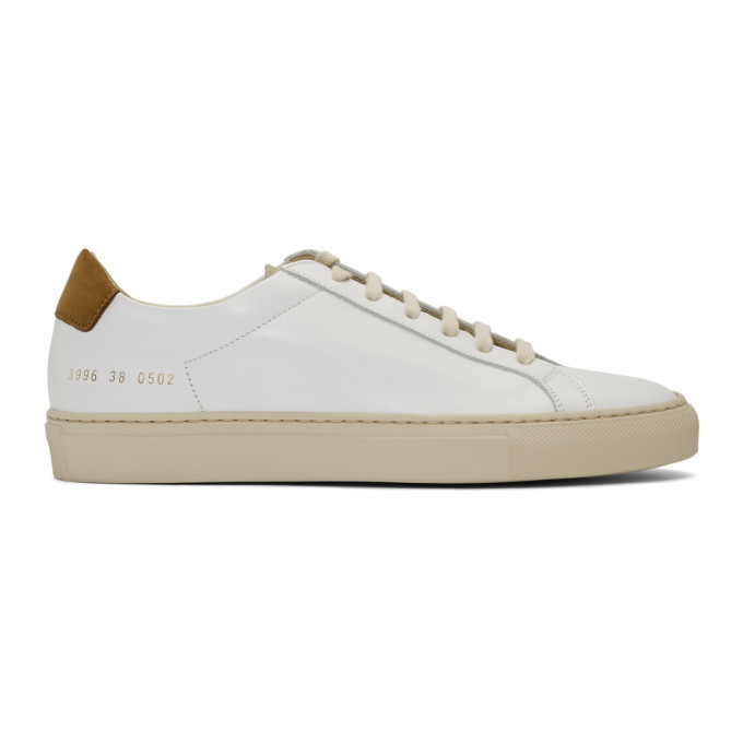 Photo: Woman by Common Projects White and Tan Retro Low Special Edition Sneakers