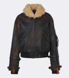 Ralph Lauren Collection Lianne shearling-trimmed leather jacket