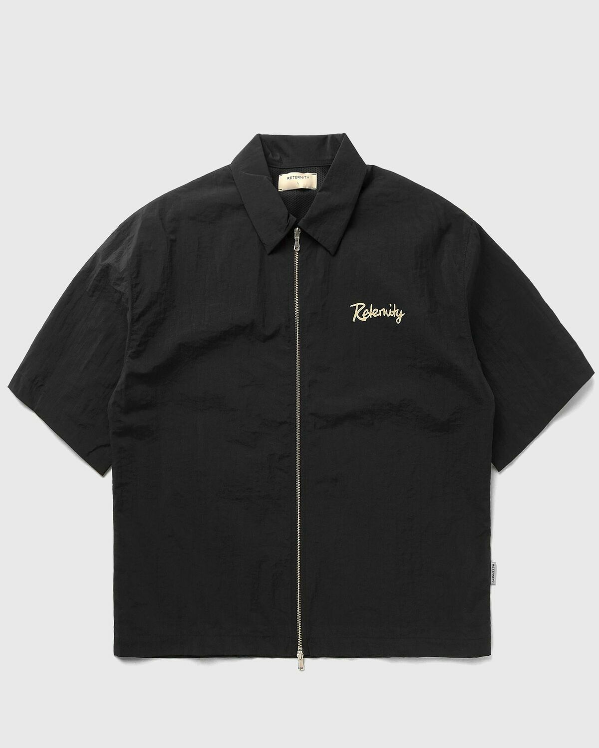 Reternity LUMÉVO NYLON ZIP SHIRT Black Mens Shortsleefe