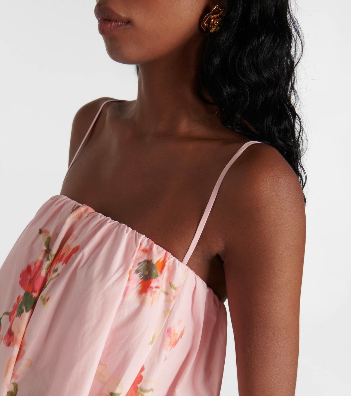 Zimmermann Lightburst Puff floral cotton midi dress Zimmermann