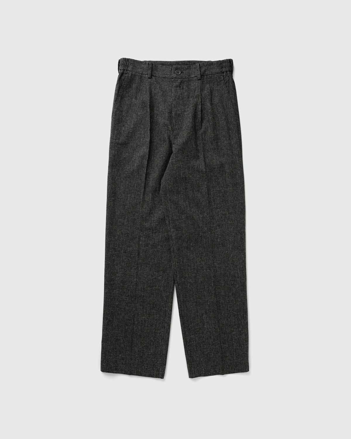 ØLÅF HOUNDSTOOTH PLEATED TAILORED PANT Grey Mens Casual Pant