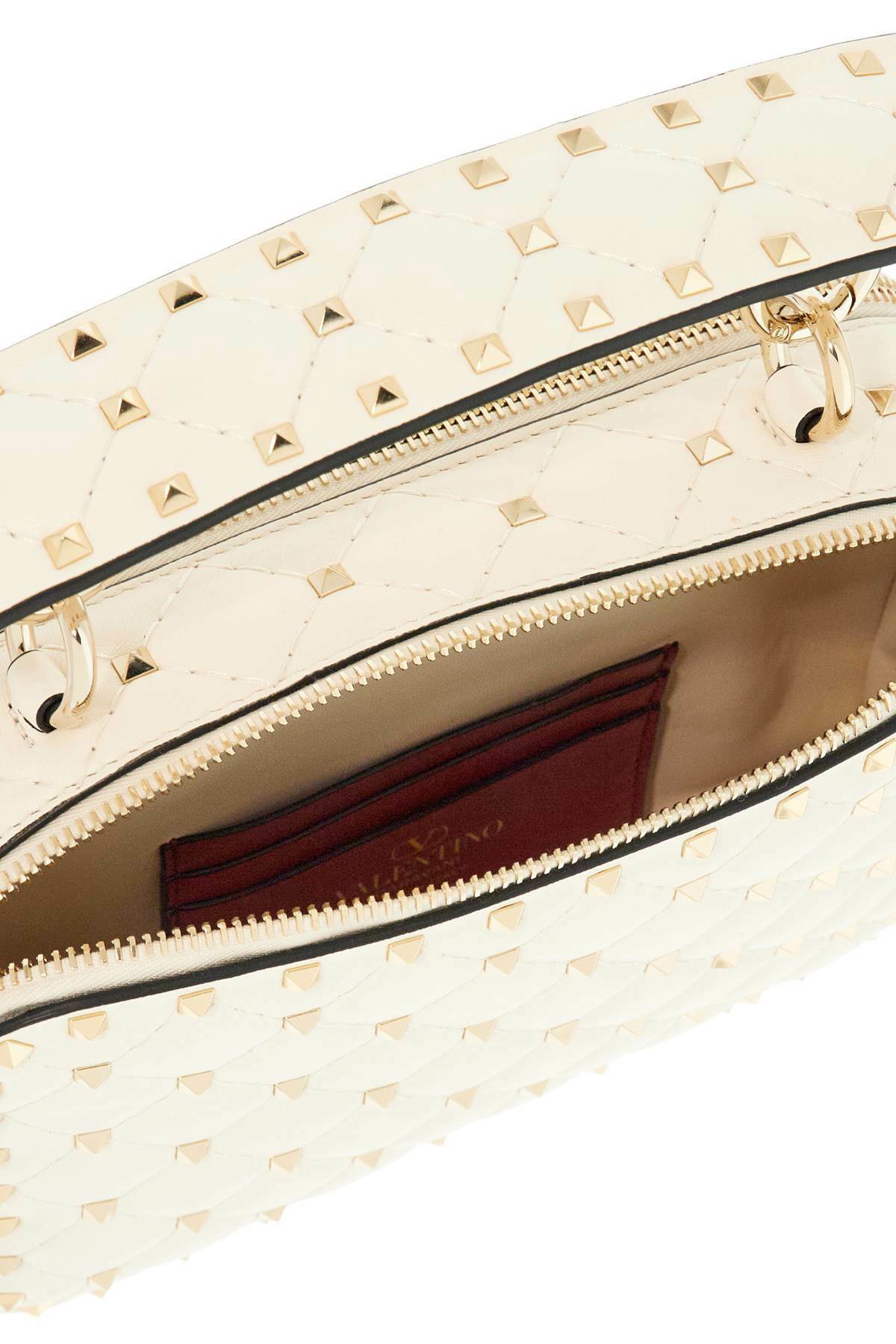 VALENTINO GARAVANI ivory quilted leather crossbody bag with
