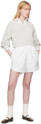 Recto Off-White Nep Stripe Shorts