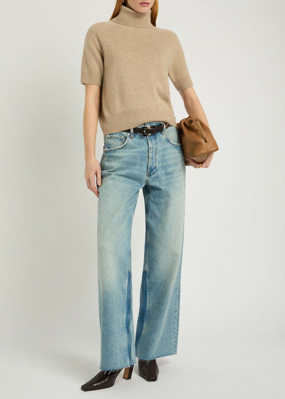 Anine Bing Jackson Roll-neck Cashmere top Light Brown