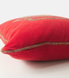 Etro Pegaso embroidered cotton velvet cushion