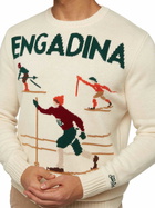 MC2 Saint Barth White Sweater Bombardino Light With Engadina Skiers Jacquard