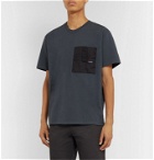 AFFIX - Canvas-Panelled Cotton-Jersey T-Shirt - Gray