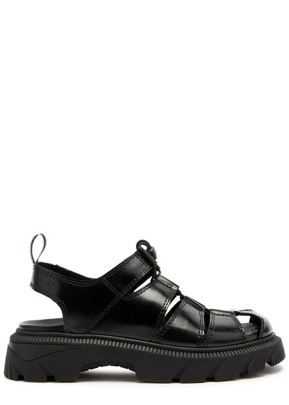 Photo: Miista Eunice Cut-out Leather Sandals Black