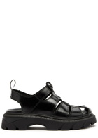 Miista Eunice Cut-out Leather Sandals Black
