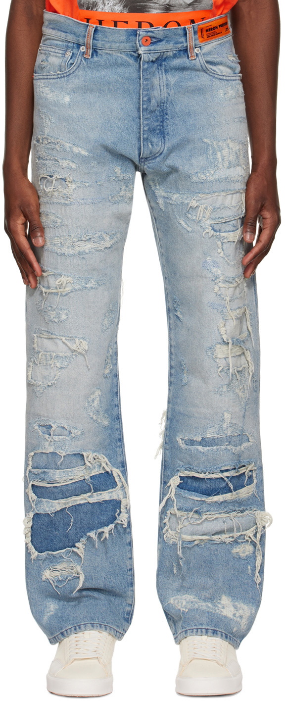 Heron Preston Blue Straight-Leg Jeans Heron Preston