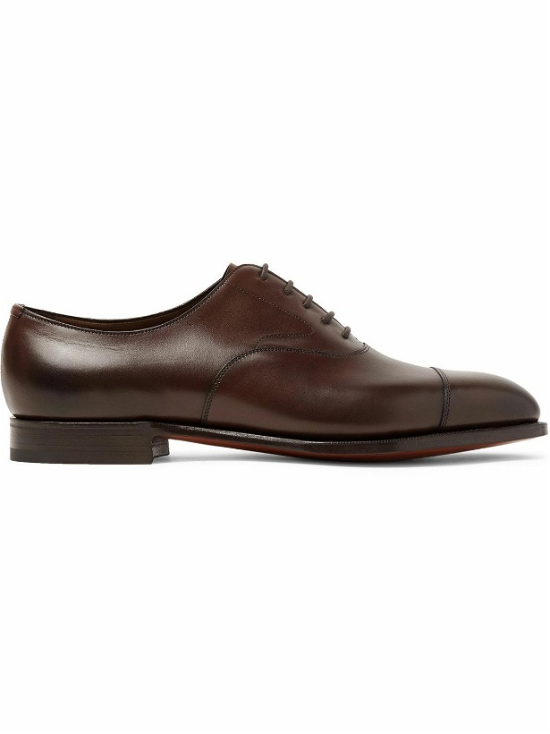 Photo: Edward Green - Chelsea Cap-Toe Burnished-Leather Oxford Shoes - Brown