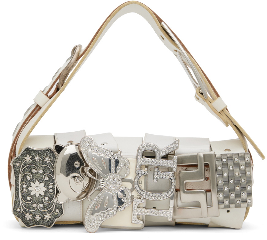 HODAKOVA Off-White Buckle Baguette Bag HODAKOVA