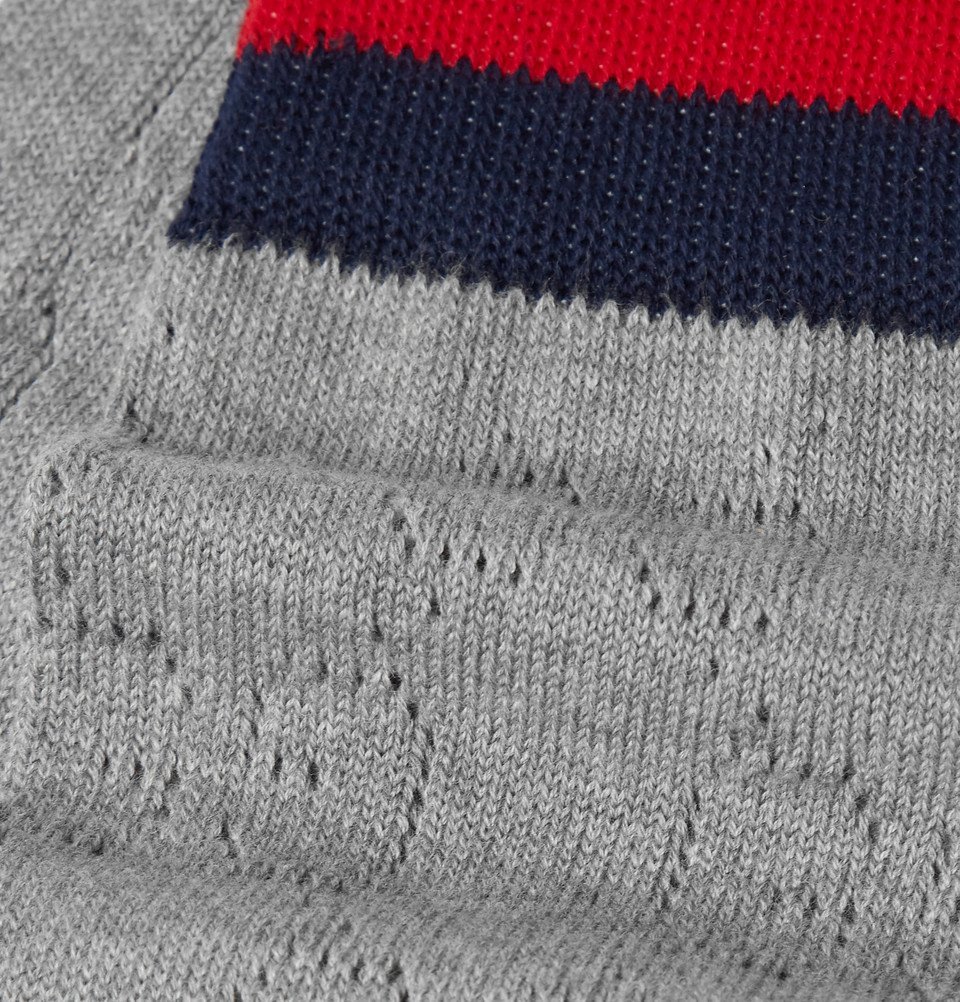 Gucci - Striped Logo-Jacquard Cotton-Blend Socks - Men - Gray Gucci
