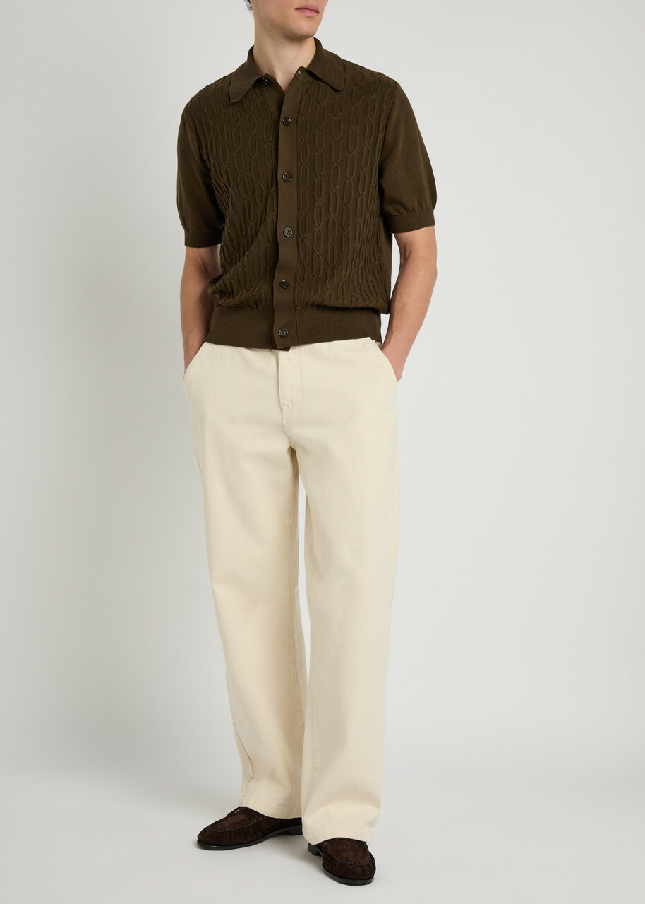 Oliver Spencer Rossell Cotton-knit Cardigan Khaki