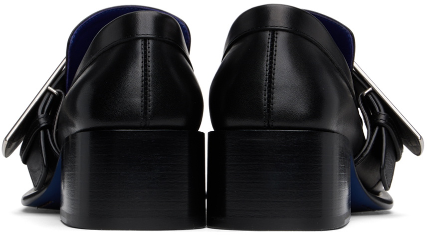 Burberry Black Leather Shield Loafers