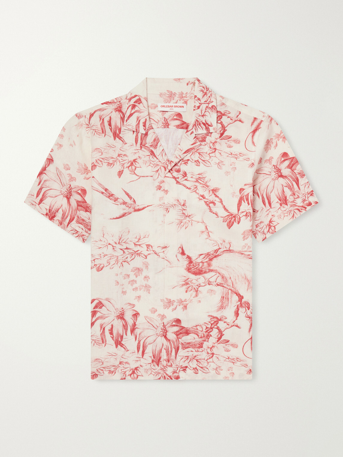 Orlebar Brown - Maitan Camp-Collar Printed Linen Shirt - Red