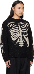 Khoki Black Needle Punched Knit Sweater