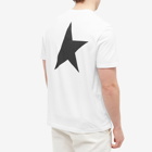 Golden Goose Men's Star Front Back Print T-Shirt in Optic White/Dark Blue
